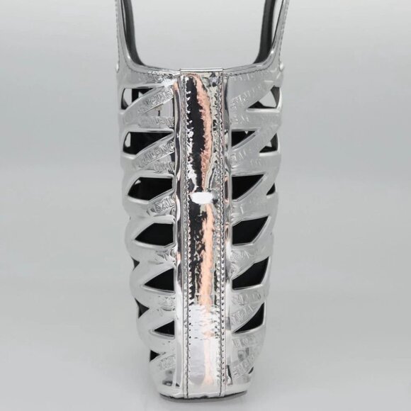 BALENCIAGA Neophone Holder Shoulder Bag Enamel Silver 660787 Auth 110436AV - Picture 5 of 15